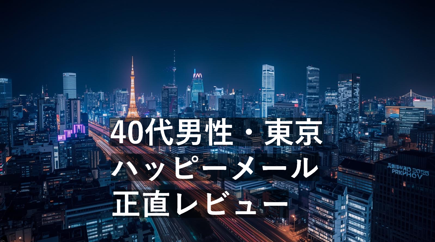 40代男性が東京でハッピーメールを使って感じたリアルな評価のレビューアイキャッチ画像