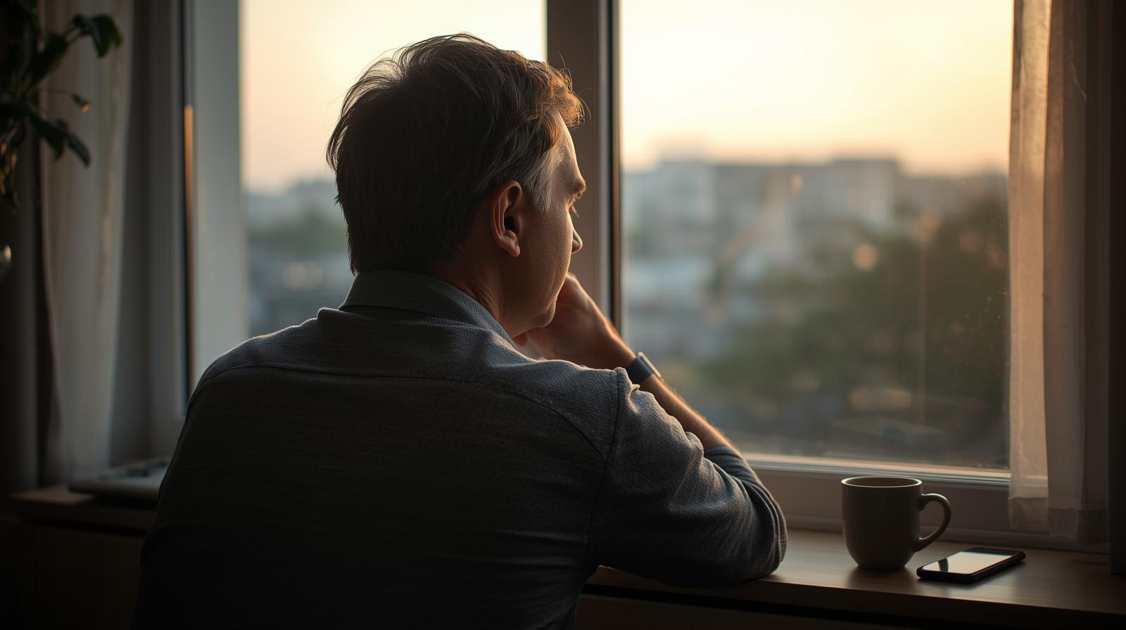 40代男性が出会い系を始める決断をして後悔しなかったことを振り返るイメージ