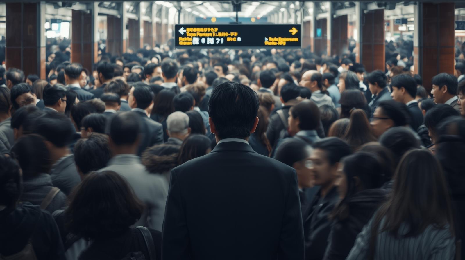 40代男性が初対面で避けた方がいい東京の混雑した待ち合わせ場所のイメージ